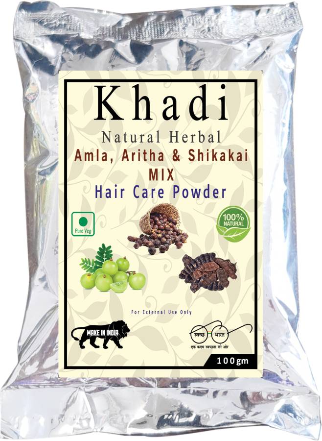 khadi natural herbal Amla Aritha and Shikakai Mix Hair Care Powder 100 gm Price in India