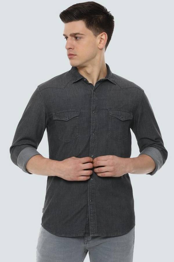 Men Super Slim Fit Solid Casual Shirt Price in India