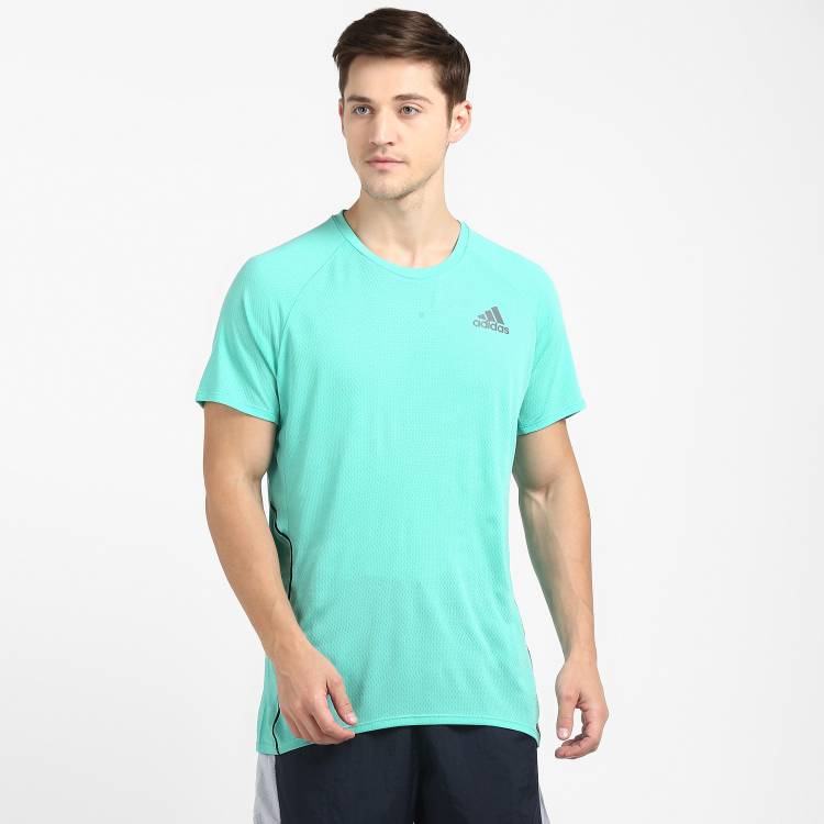 Solid Men Round Neck Green T-Shirt Price in India