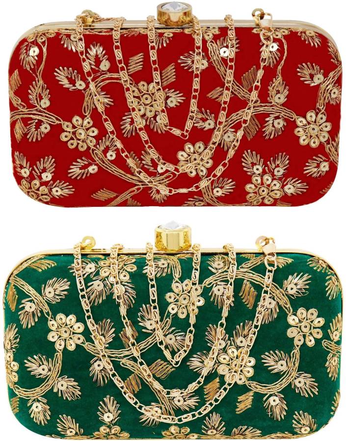 Party Red  Clutch  - Regular Size Price in India