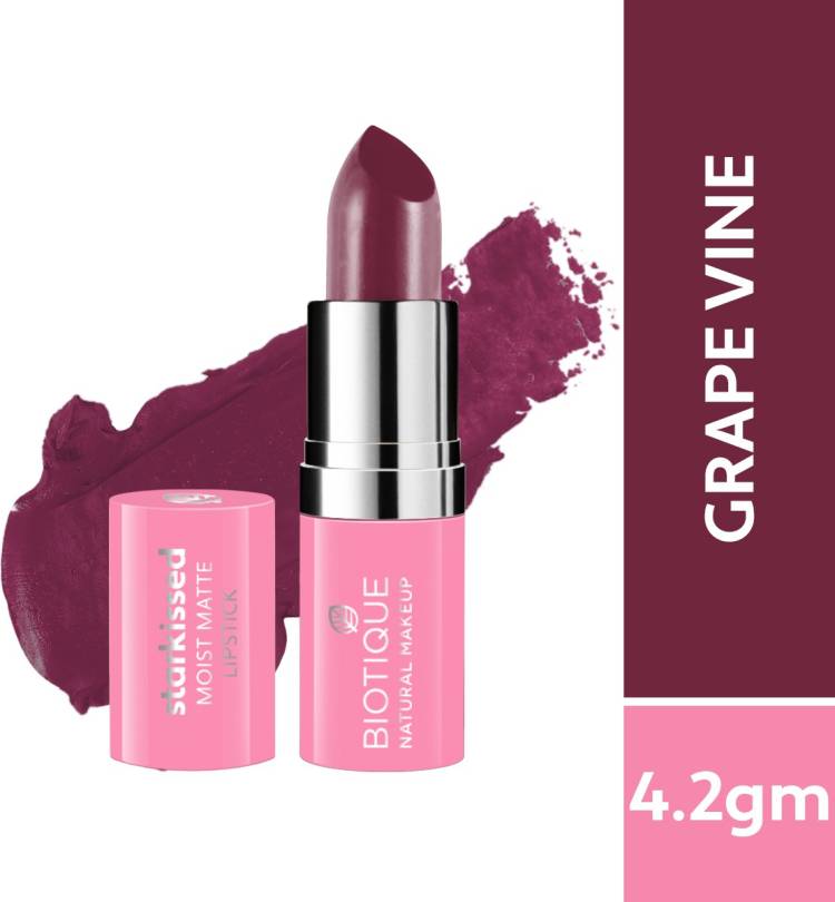 BIOTIQUE Starkissed Moist Matte Lipstick, Grape Vine Price in India