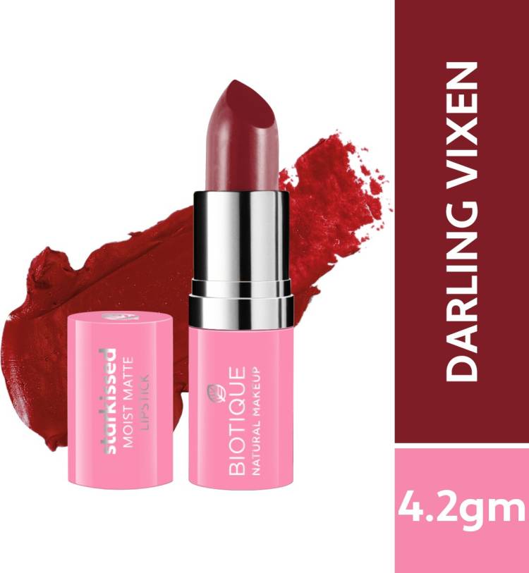 BIOTIQUE Starkissed Moist Matte Lipstick, Darling Vixen Price in India