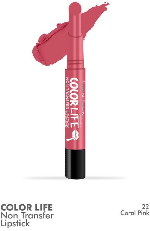 Teen.Teen Teen Teen COLORLIFE NON TRANSFER LIPSTICK (M-22 CORAL PINK, 2.1 g) Price in India