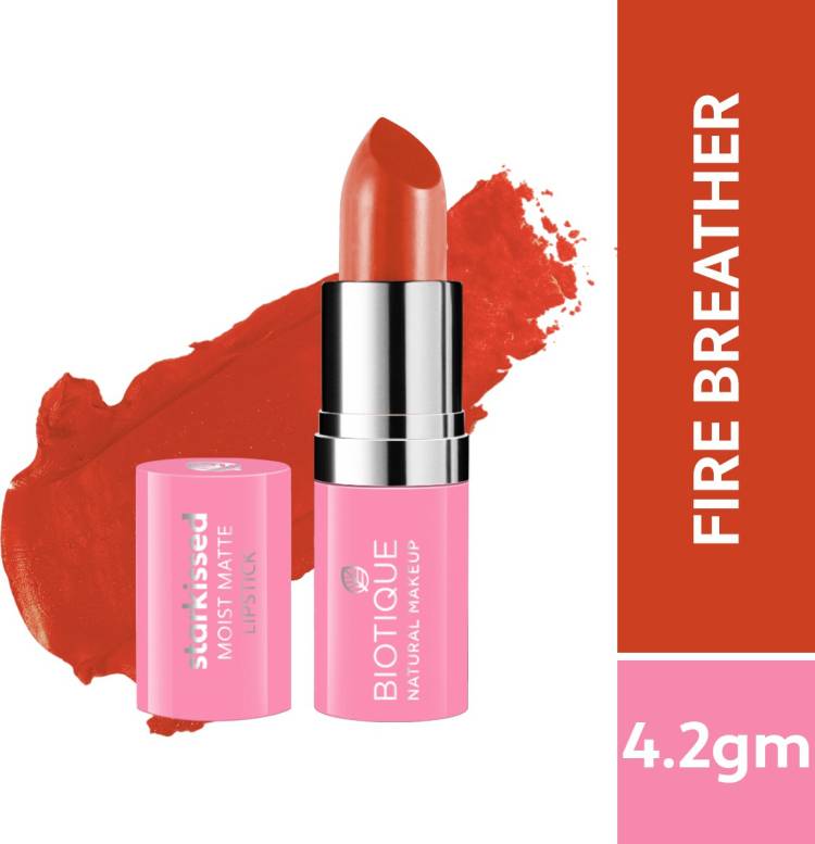 BIOTIQUE Starkissed Moist Matte Lipstick, Fire Breather Price in India