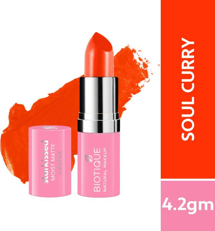 BIOTIQUE Starkissed Moist Matte Lipstick, Soul Curry Price in India