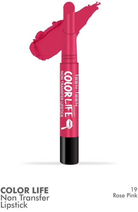 Teen.Teen Teen Teen COLORLIFE NON TRANSFER LIPSTICK (M-19 ROSE PINK, 2.1 g) Price in India