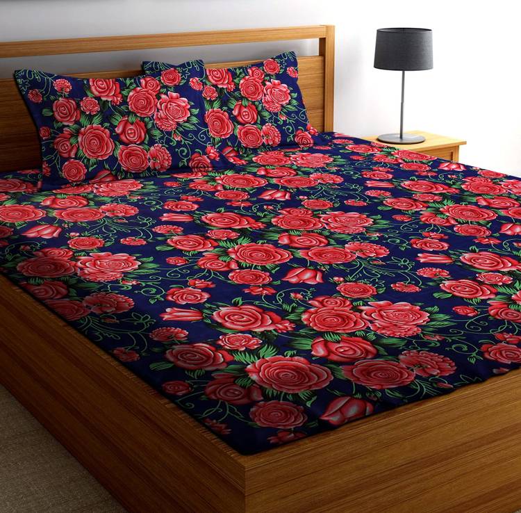 Flipkart SmartBuy 120 TC Microfiber Double Floral Bedsheet