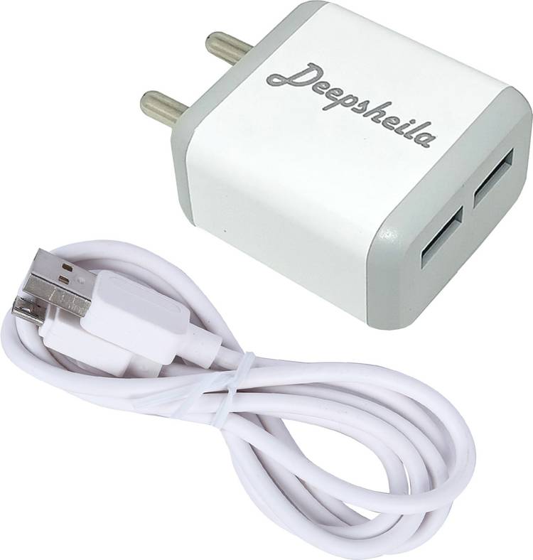 Deepsheila 3.1A. 10V FAST CHARGER WITH 2A. 4 CORE V8 SYNC/DATA CABLE 5 W 3.1 A Multiport Mobile Charger with Detachable Cable