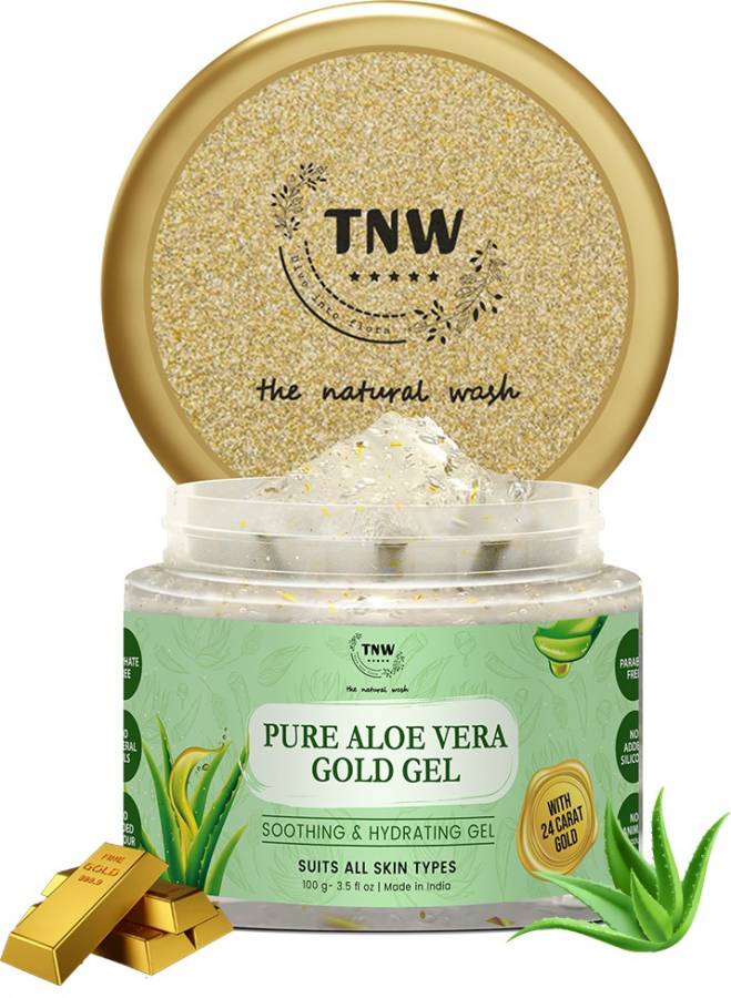 TNW - The Natural Wash Pure Aloe Vera Gold Gel-Soothing & Hydrating Gel With 24 carat Gold Price in India