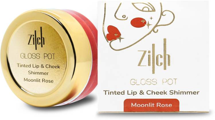ZILCH Lip and Cheek Tint with Shimmer (Moonlit Rose) 6g - Vegan, Vitamin E Lip Stain Price in India