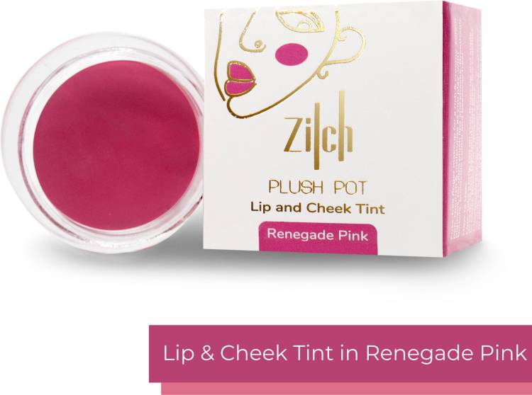 ZILCH Plush Pot Lip & Cheek Tint (Renegade Pink) 6g - Matte Finish, Vegan, with Vitamin E Lip Stain Price in India