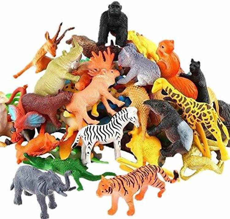 CJ CHILDREN Jungle Animal Toys for Kids Play Safely Toys 27PCs Mixed Forest Animal Set