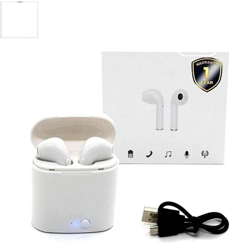 Clerby (Dual L/R)BT Sports Headphone With (White, True Wireless) Bluetooth Headset