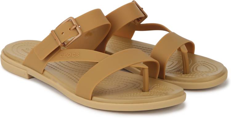 Women Tulum Toe Post Sandal W Gold Flats Sandal Price in India