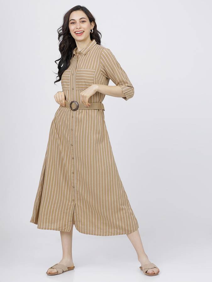 Women Shirt Beige Dress