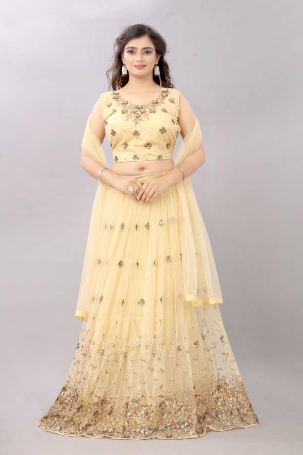 Embroidered Semi Stitched Lehenga Choli Price in India