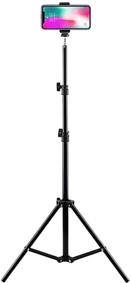 Oxhox 7" feet 200 cm strong Metal mobile phone tripod/camera stand,beauty ring fill light stand, photography umbrella ,selfie video recording [2.1 meters tripod] with mobile holder clip Tripod