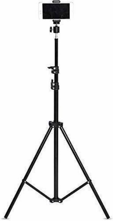 Baxray 7" feet 200cm [2.1 meters tripod] strong Metal mobile phone tripod/camera stand,beauty ring fill light stand, photography umbrella ,selfie video recording with mobile holder clip Tripod