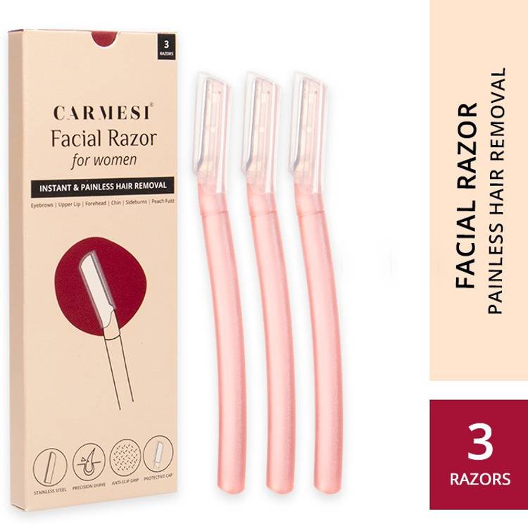 carmesi Facial Razor for Women - For Instant & Painless Hair Removal - Pack of 3