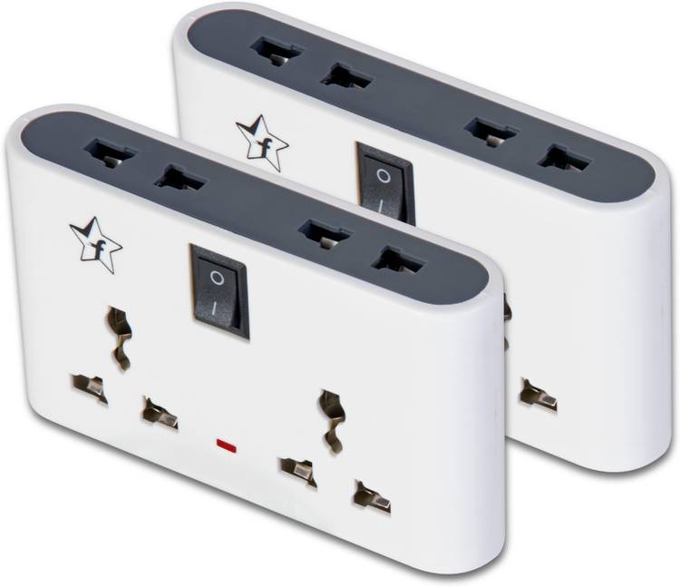 Flipkart SmartBuy Pack of 2 Three Pin 4  Socket Extension Boards