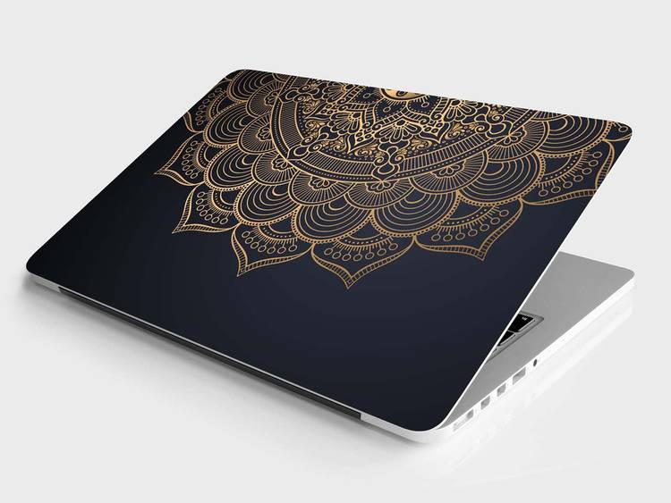 DWELLSINDIA Mandala Laptop Skin/Sticker for Laptops Upto 15.6 Inch (HD Quality, Multicolor) - BUY 1 GET 1 FREE Vinyl Laptop Decal 15.6