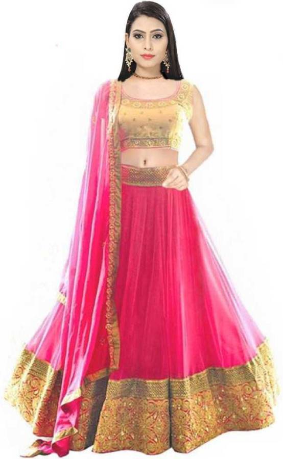 Embroidered Semi Stitched Lehenga Choli Price in India