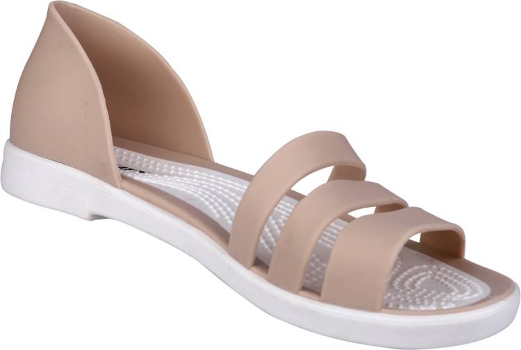 Women Beige Flats Sandal Price in India