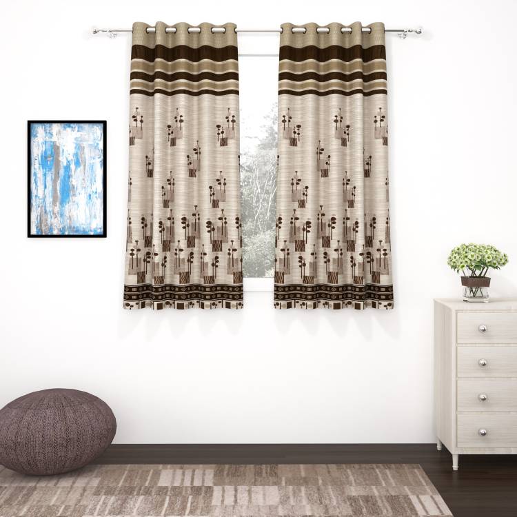 Story@home 152 cm (5 ft) Jacquard Window Curtain (Pack Of 2)