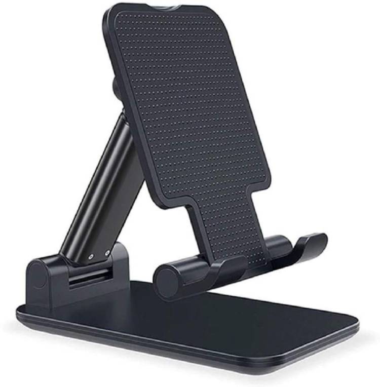 Dainty Folding Mobile Stand Holder (BLACK -2021] Angle & Height Adjustable (Pack Of 1) Mobile Holder