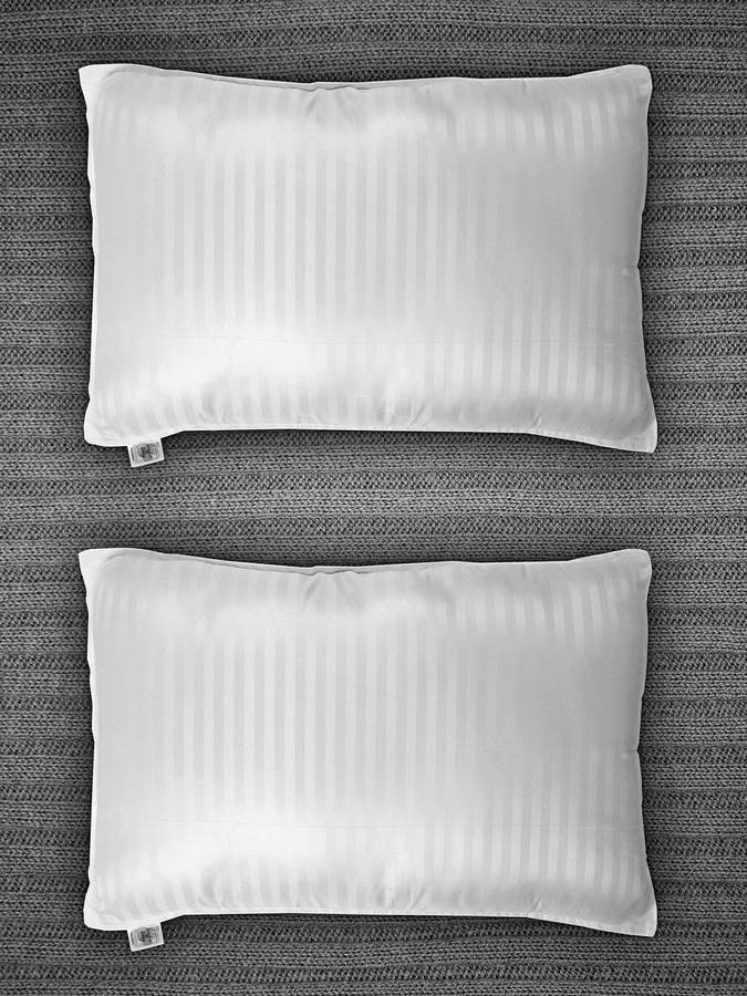 Trident Polyester Fibre Stripes Sleeping Pillow Pack of 2