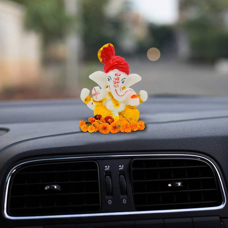 Rare Planet Car Dashboard Ganesh | Car Dashboard Ganesha | Handpainted Lord Ganesha Idols for home decor,God idols for car dashboard,Ganesha Idol for car dashboard, gifts And home,Ganesh idol in Spiritual & Festive Décor,table decoration items,home deco