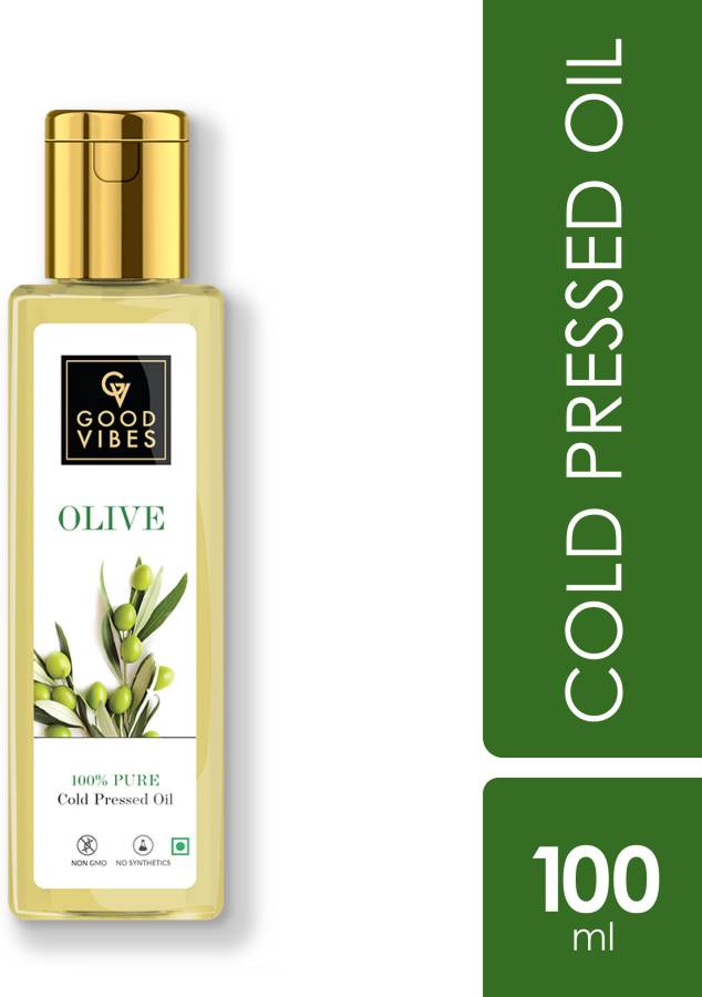 GOOD VIBES 100% Pure Olive Carrier Oil Cold Pressed Hair Oil (100 ml) Hair Oil Price in India