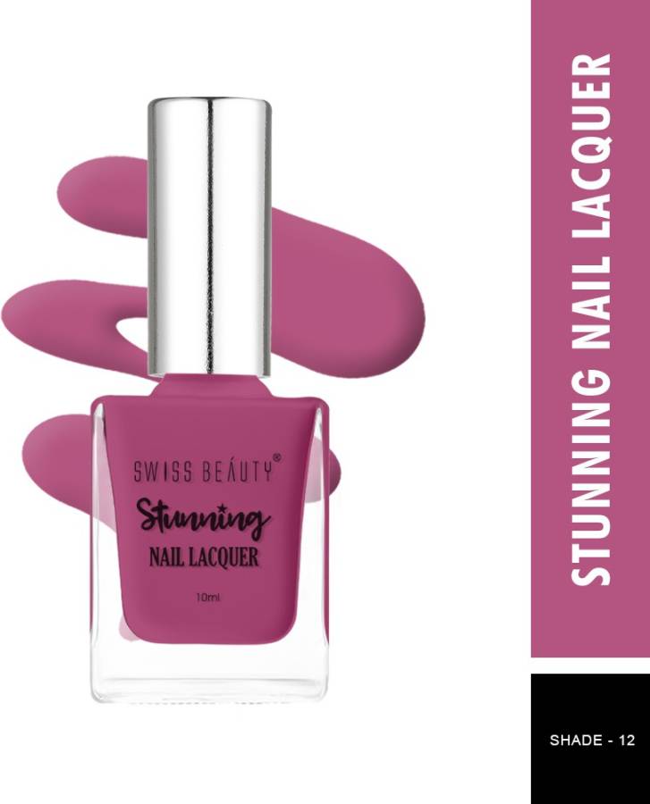 SWISS BEAUTY Stunning Nail Polish (SB-105-12) | Long Lasting | Great Pink Price in India