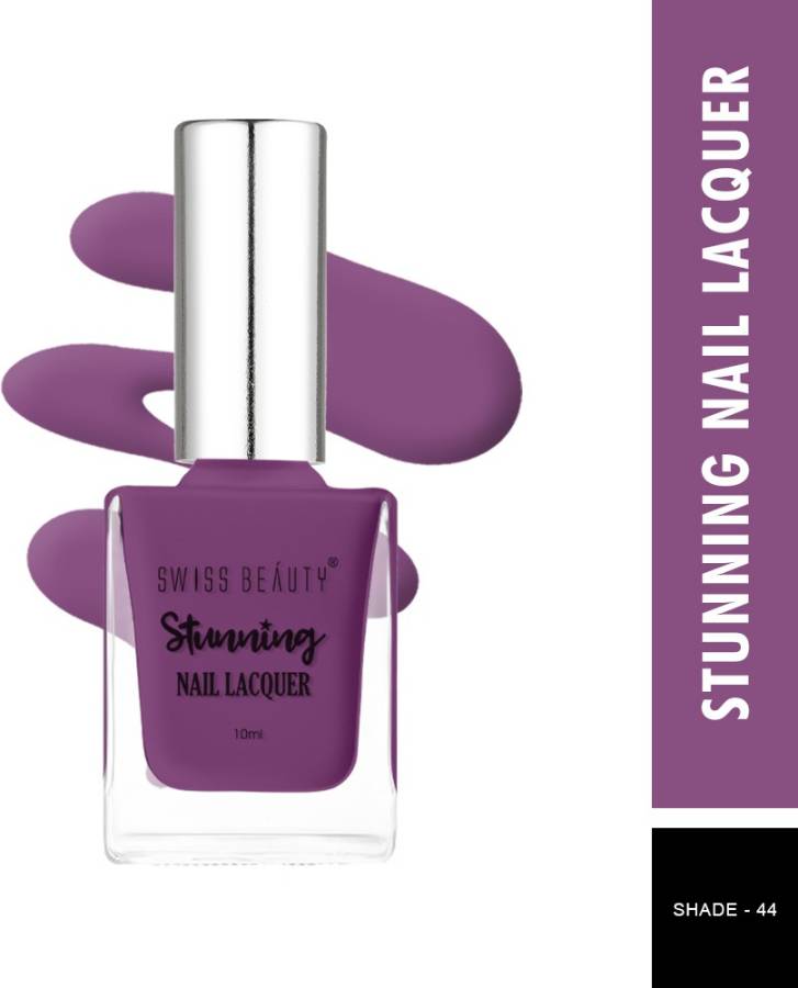SWISS BEAUTY Stunning Nail Polish (SB-105-44) | Long Lasting | Purple Pamplona Price in India