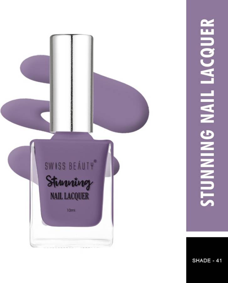 SWISS BEAUTY Stunning Nail Polish (SB-105-41) | Long Lasting | Grey Shark Price in India