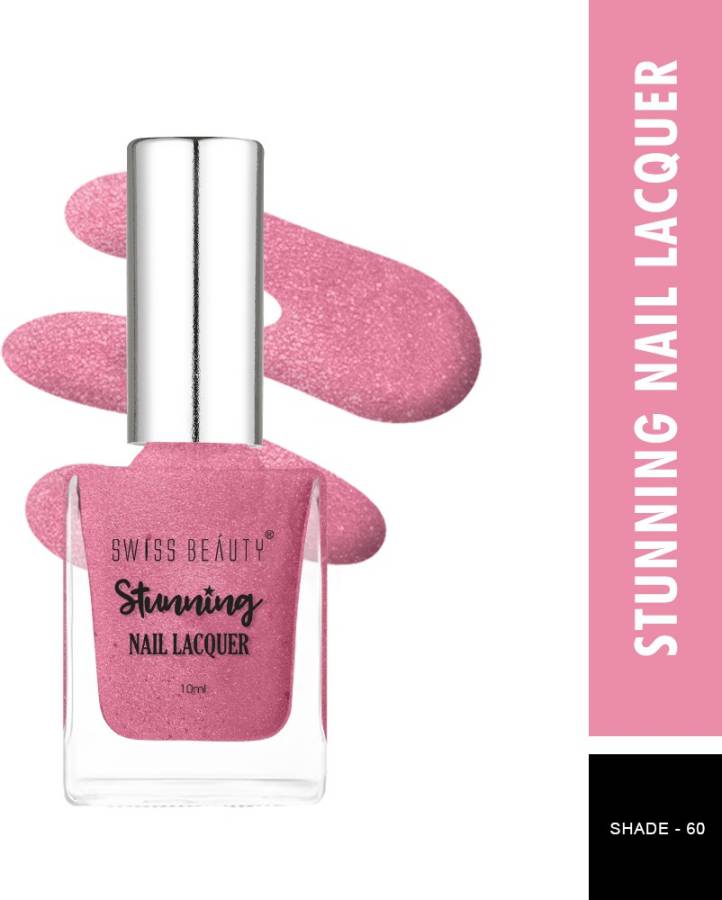 SWISS BEAUTY Stunning Nail Polish (SB-105-60) | Long Lasting | Pearl Pink Price in India