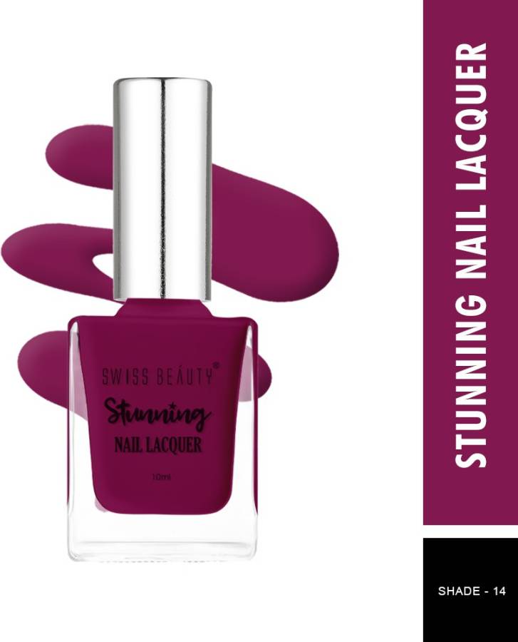 SWISS BEAUTY Stunning Nail Polish (SB-105-14) | Long Lasting | Hot Wine Price in India