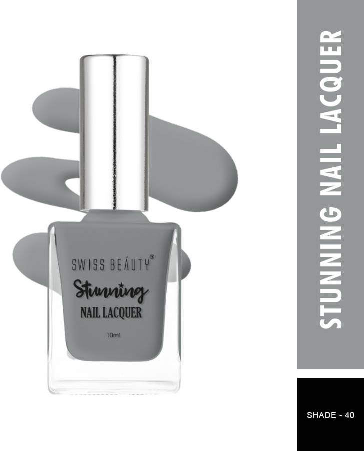 SWISS BEAUTY Stunning Nail Polish (SB-105-40) | Long Lasting | Charcoal Price in India