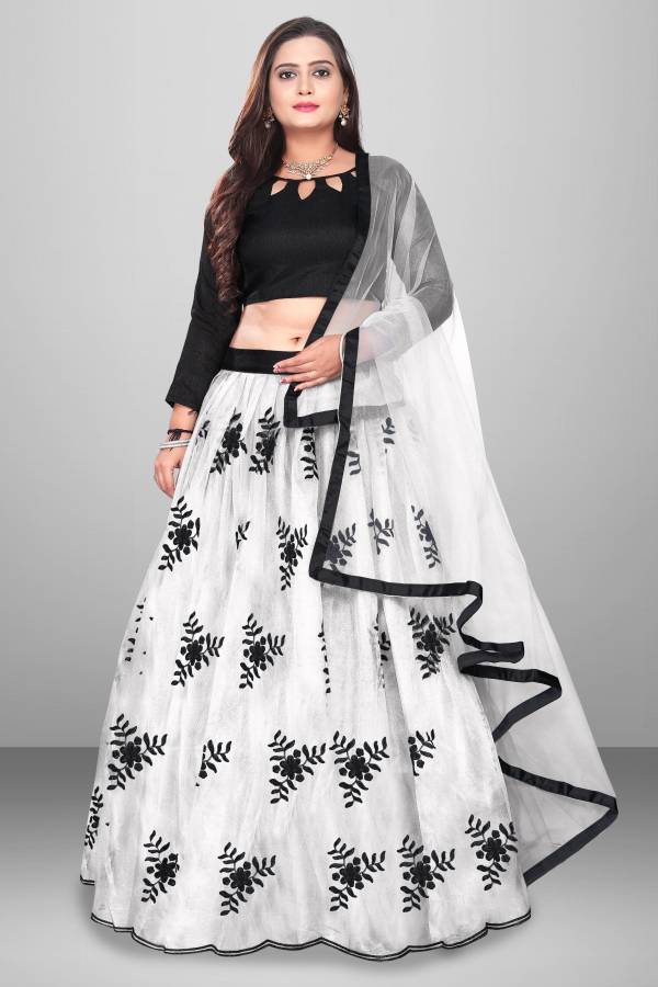 Embroidered Semi Stitched Lehenga Choli Price in India