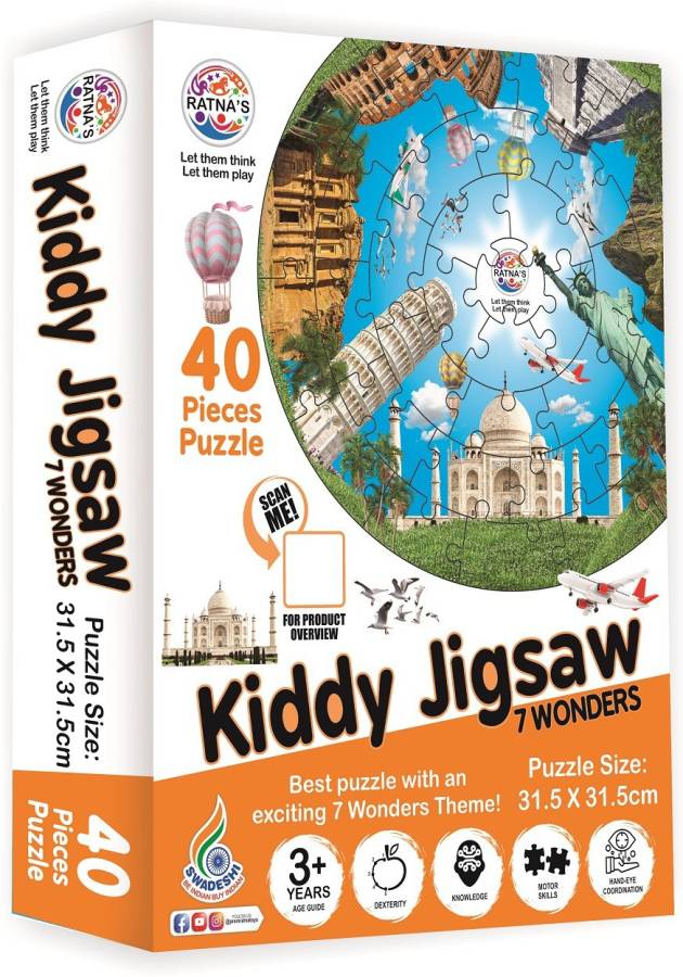 RATNA'S Kiddy jigsaw puzzle 7 Wonders for Kids (40 Pieces) (2353)