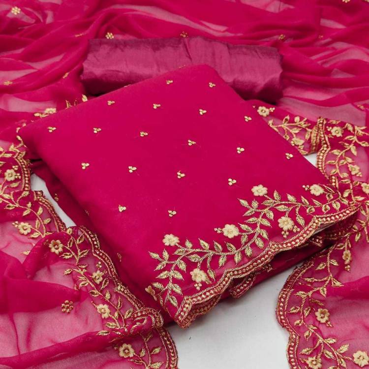 Georgette Embroidered Salwar Suit Material Price in India