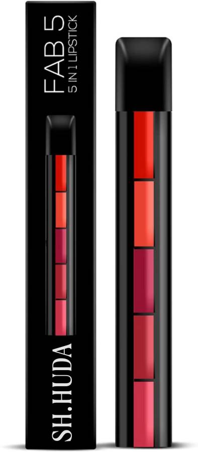 Sh.Huda Red Edition 5 in 1 Beauty Lipstick Fab(5in1) Price in India