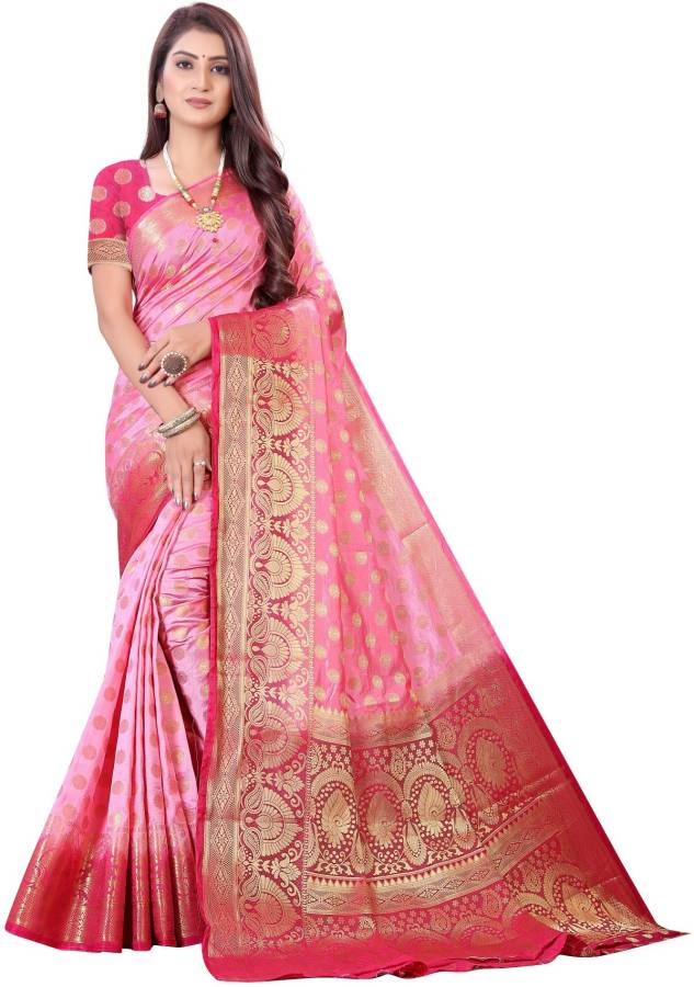 Woven Banarasi Jacquard, Art Silk Saree Price in India