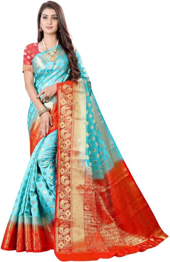 Woven Banarasi Art Silk, Jacquard Saree