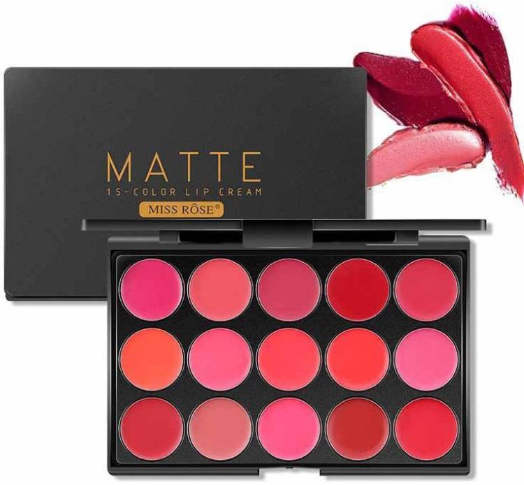 MISS ROSE 15 Colors Creamy Matte Lipstick Palette Price in India