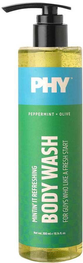 Phy Mintin' It Refreshing Body Wash with Nourishing Olive Oil & Peppermint Extracts - Non-Drying Cleansing Formulation, No Sulphates, Parabens & Silicones | Made in India