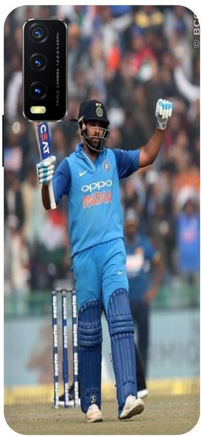 Bluvver Back Cover for Vivo Y12s, V2033, Printed Rohit Sharma India Cricket Player Back Cover