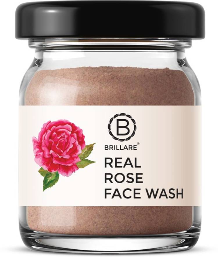 Brillare 100% Natural Real Rose  | For Ageing Skin | Moisturize & Revitalise the Skin| Contains Rose and Sandalwood| No Chemicals, No Preservatives, Sulfate & Paraben Free | 15gm Face Wash Price in India