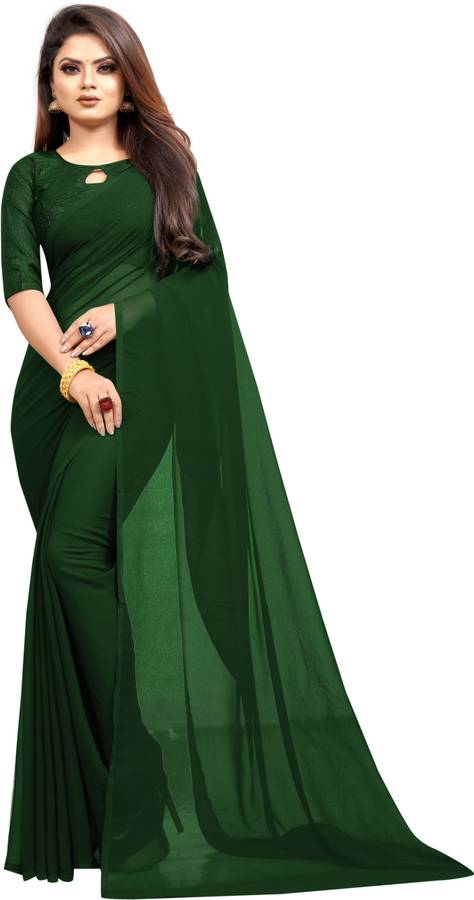 Solid Daily Wear Georgette Saree