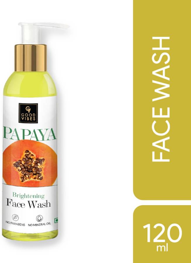 GOOD VIBES Brightening  - Papaya (120 ml) Face Wash Price in India